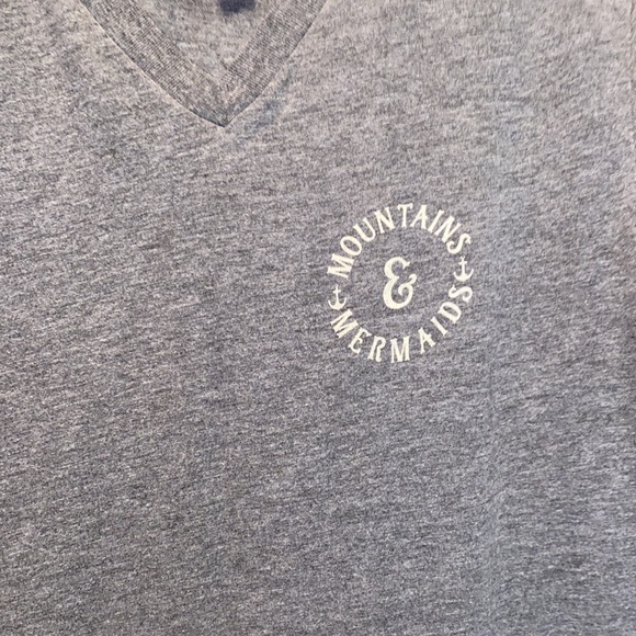 Mountains & Mermaids Gray Vneck Tee - Picture 2 of 4
